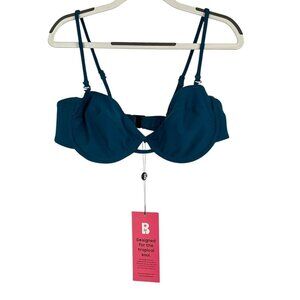 NWT Blackbough Juliette Teal Bikini Top Size Medium M Adjustable Straps Wired
